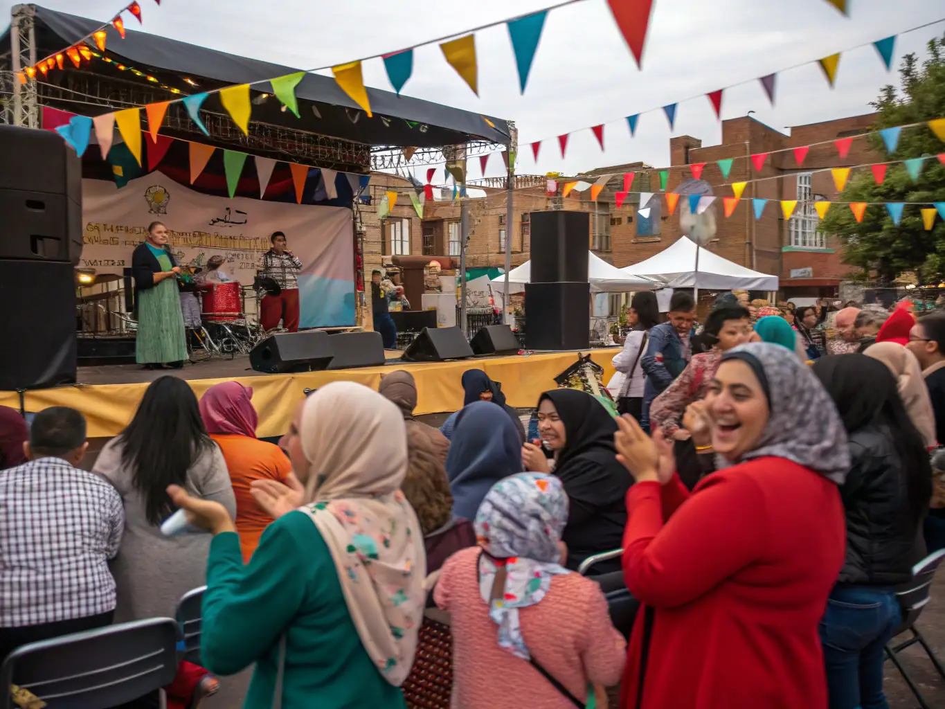 A photograph capturing the lively atmosphere of the Cultural Exchange Festival 2022, showcasing diverse performances and art installations.